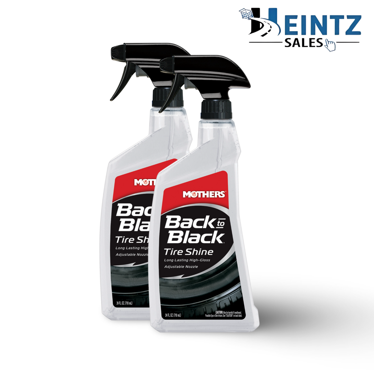 MOTHERS 06924 Back-to-Black Tire Shine 2 PACK - High-Gloss - Long-lasting - 24 oz.