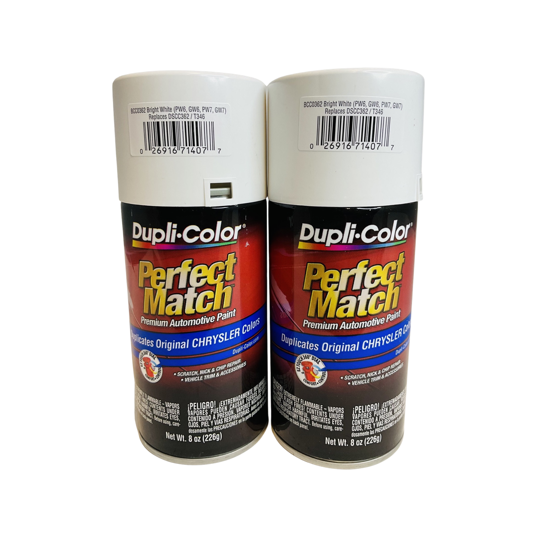 Dupli-Color BCC0362 - 2 Pack Chrysler Bright White Perfect Match Automotive Spray Paint - 8 oz. ea.