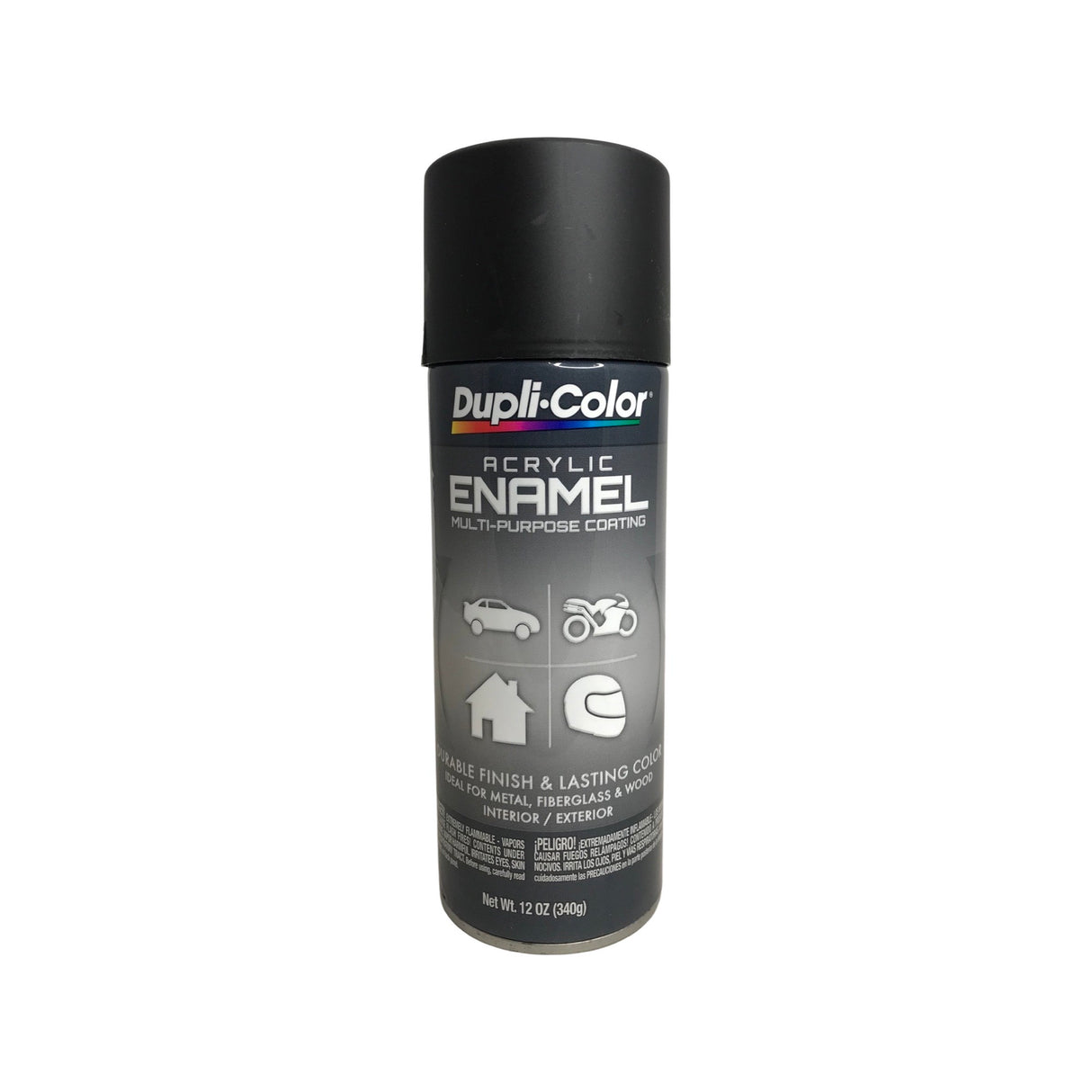 Dupli-Color DA1605 General Purpose Acrylic Enamel Coating Flat Black - 12 oz.