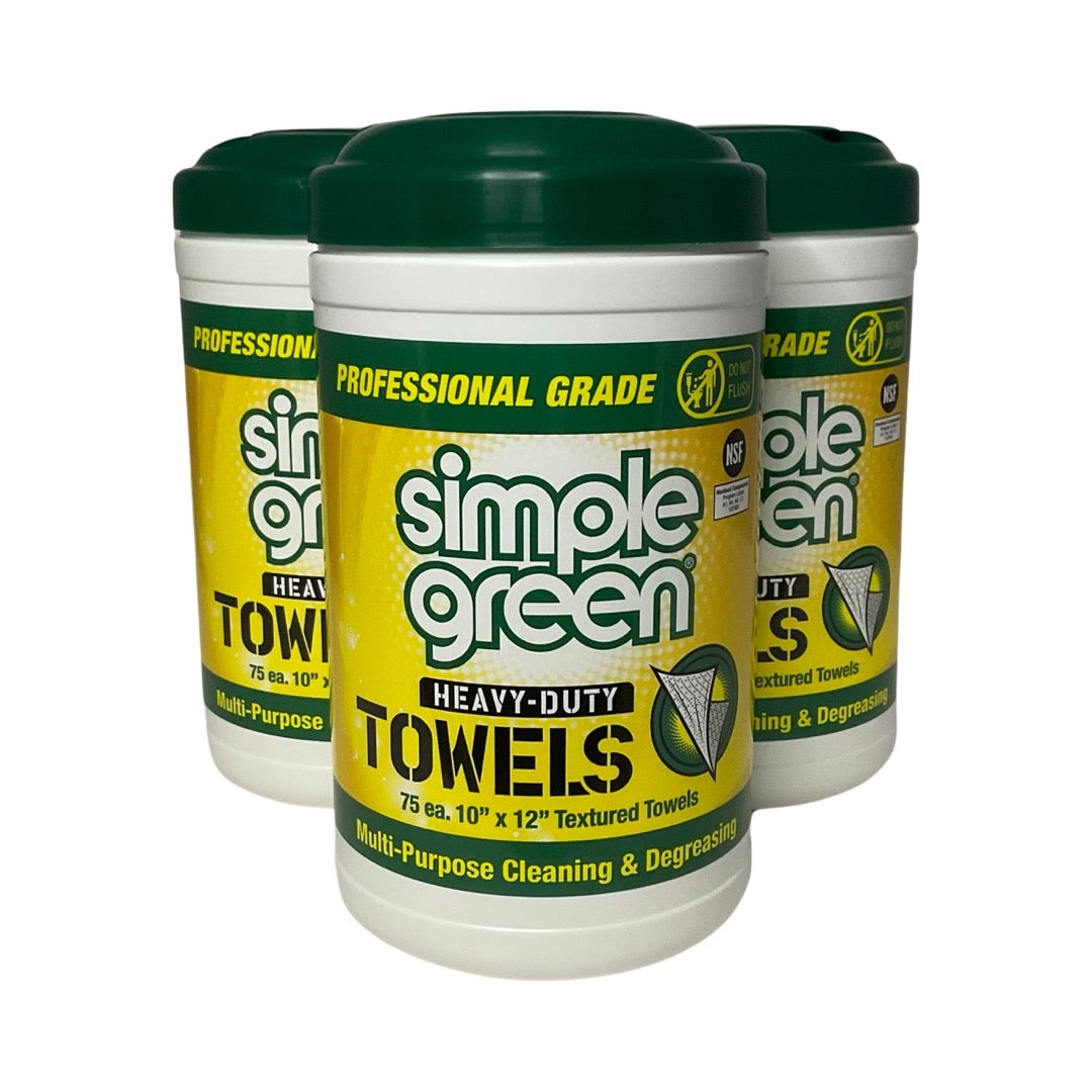 Simple Green 01075 - 3 Pack Professional Grade Heavy-Duty Towels - 75 ct. ea.