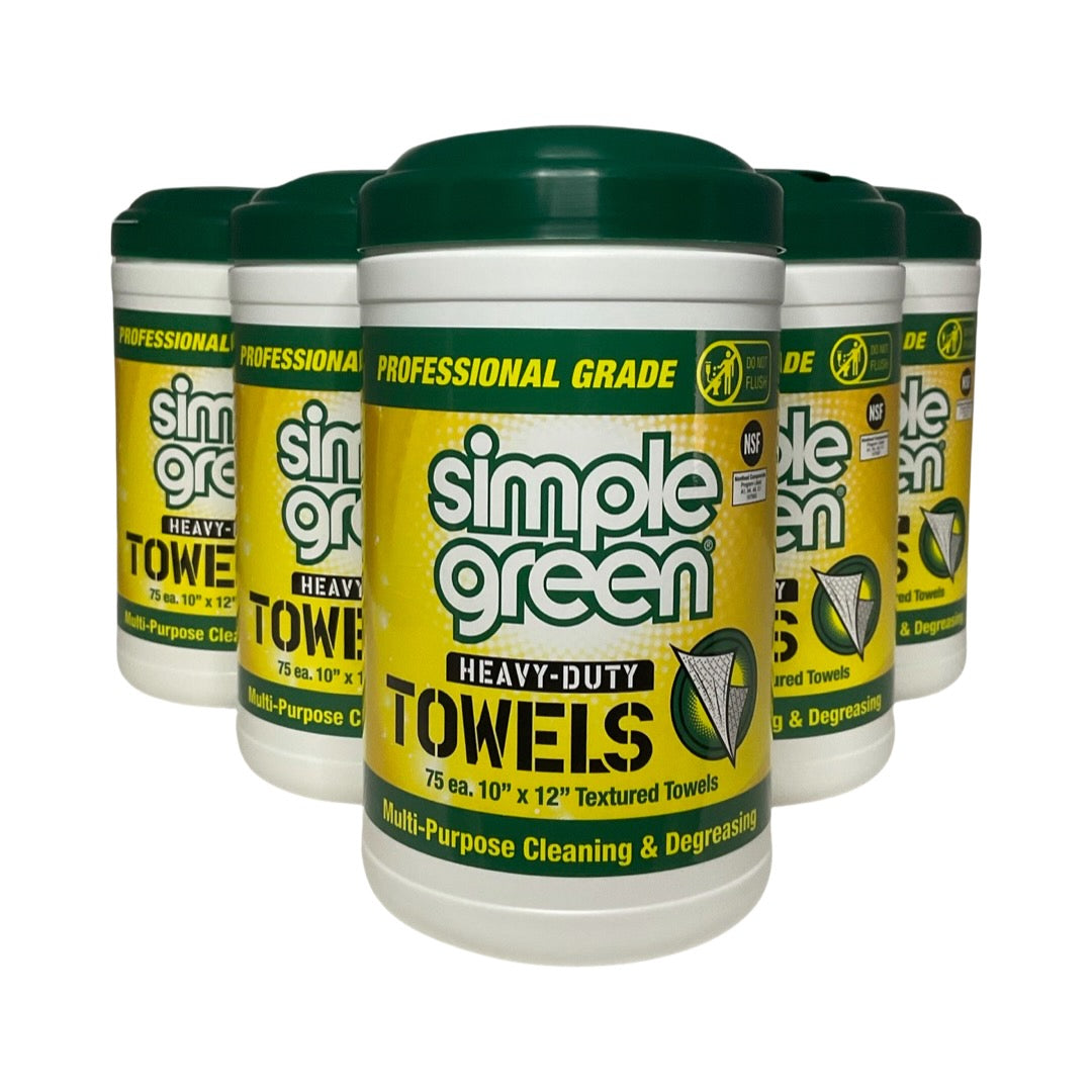 Simple Green 01075 - 5 Pack Professional Grade Heavy-Duty Towels - 75 ct. ea.