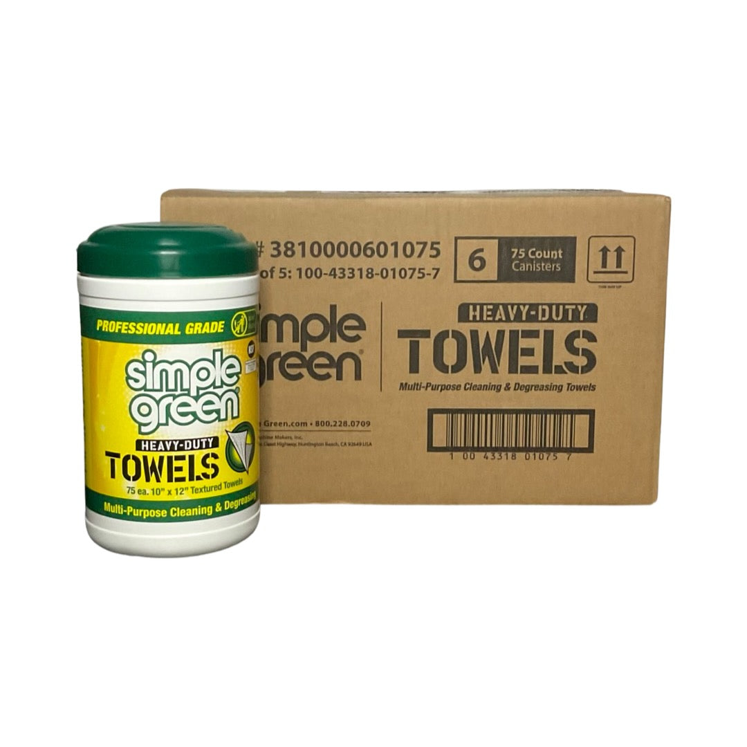 Simple Green 01075 - 6 Pack Professional Grade Heavy-Duty Towels - 75 ct. ea.