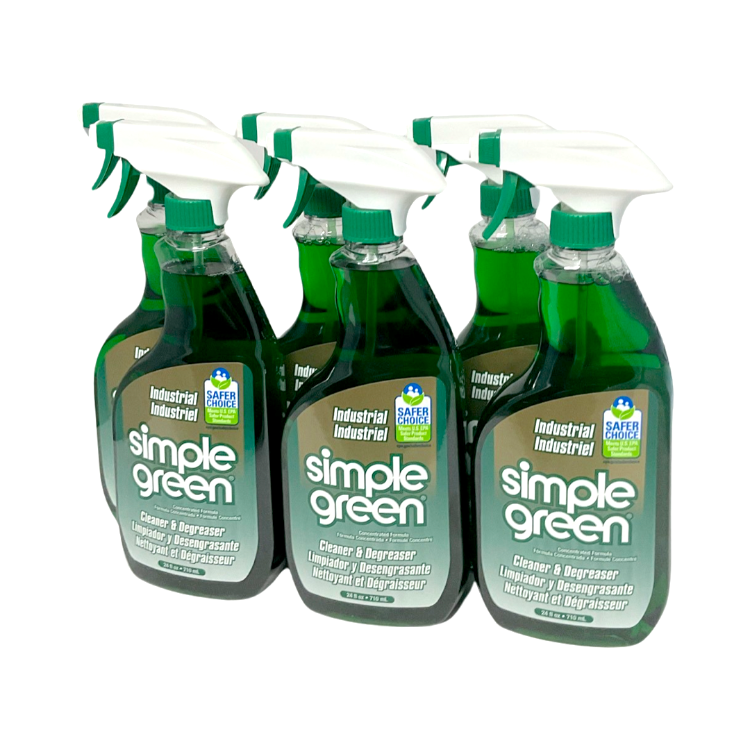 Simple Green 13012 - 6 Pack Industrial Cleaner and Degreaser - 24oz.