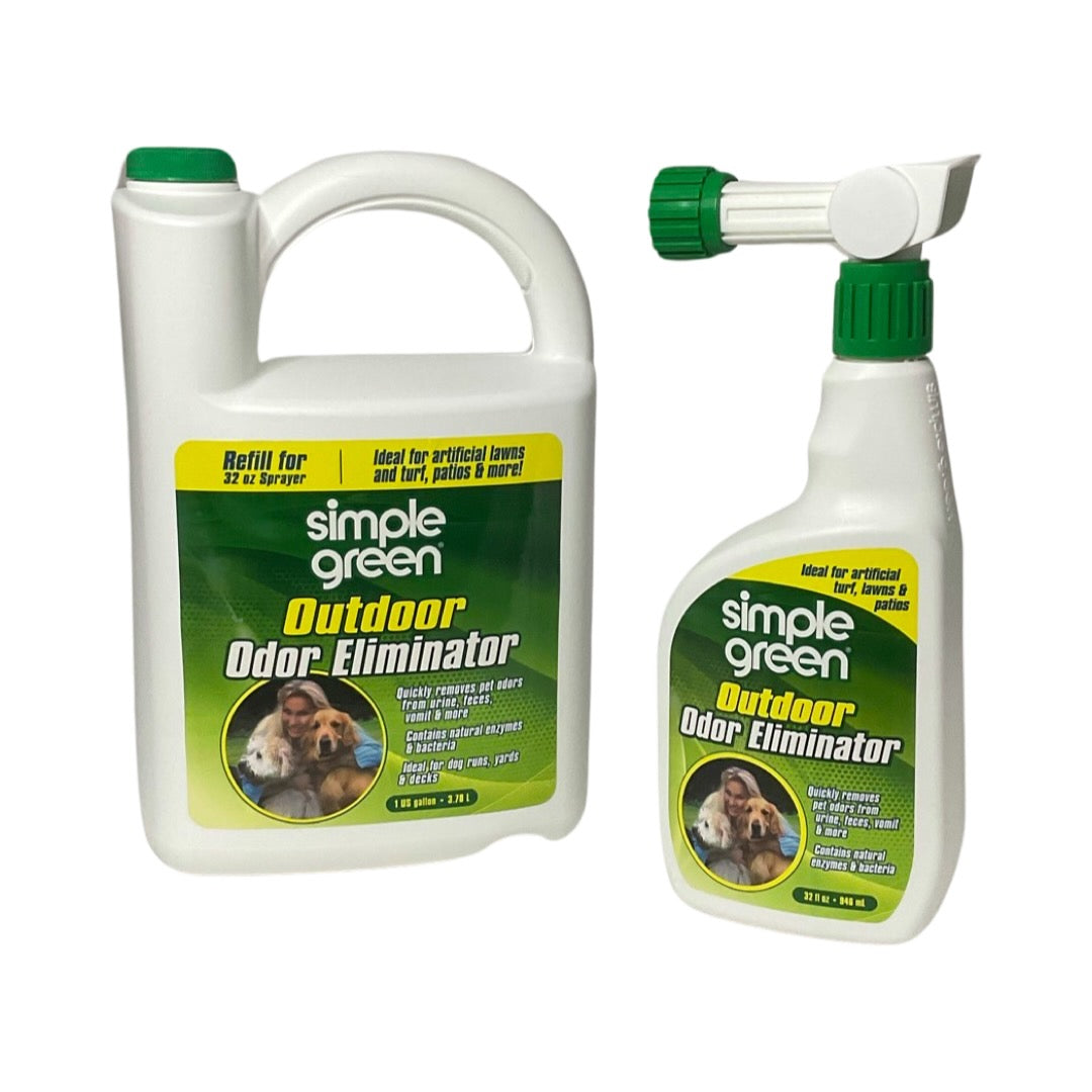Simple Green 15335+15338 - Outdoor Odor Eliminator - 32 oz. Spray Bottle and 1 gal. Jug Refill