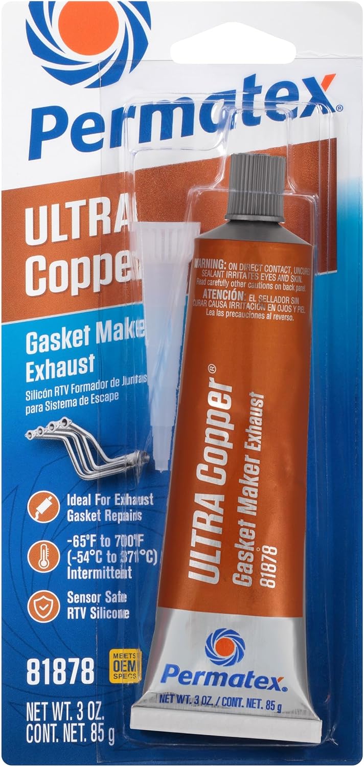 Permatex 81878 Ultra Copper Maximum Temperature RTV Silicone Gasket Maker 3oz.