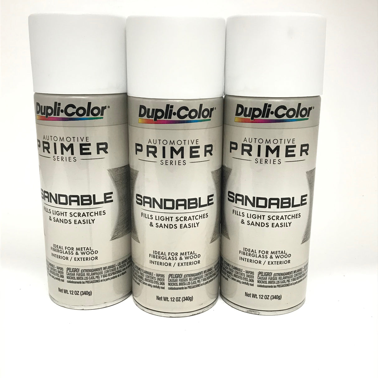 Duplicolor DAP1689-3 PACK WHITE Sandable All-Purpose Primer - 12 oz Aerosol