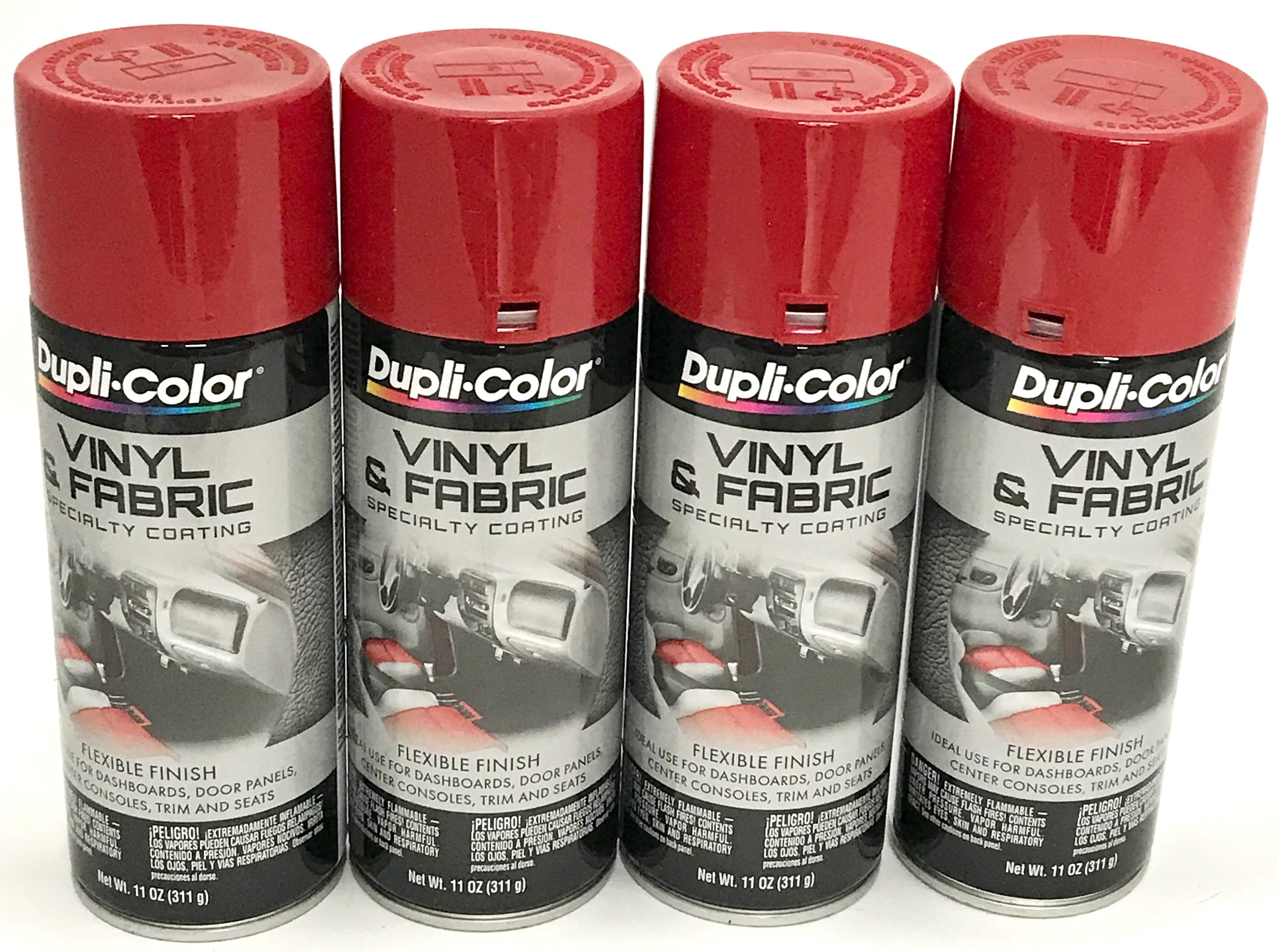 Duplicolor HVP100 - 3 Pack Vinyl & Fabric Spray Paint Red - 11 oz