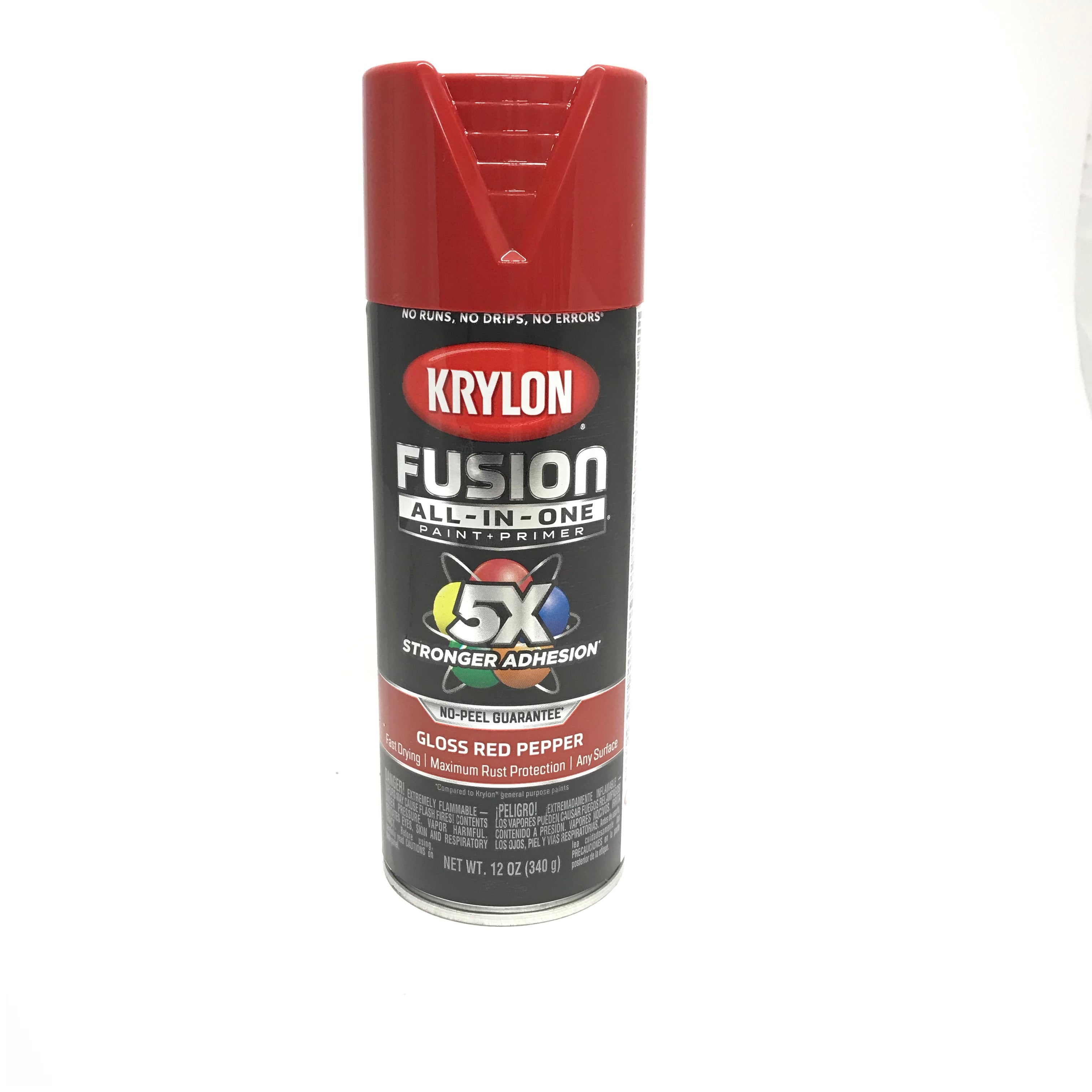 KRYLON 2720 Gloss Red Pepper All-In-One Fusion Paint & Primer - No-Peel -  12 oz Aerosol