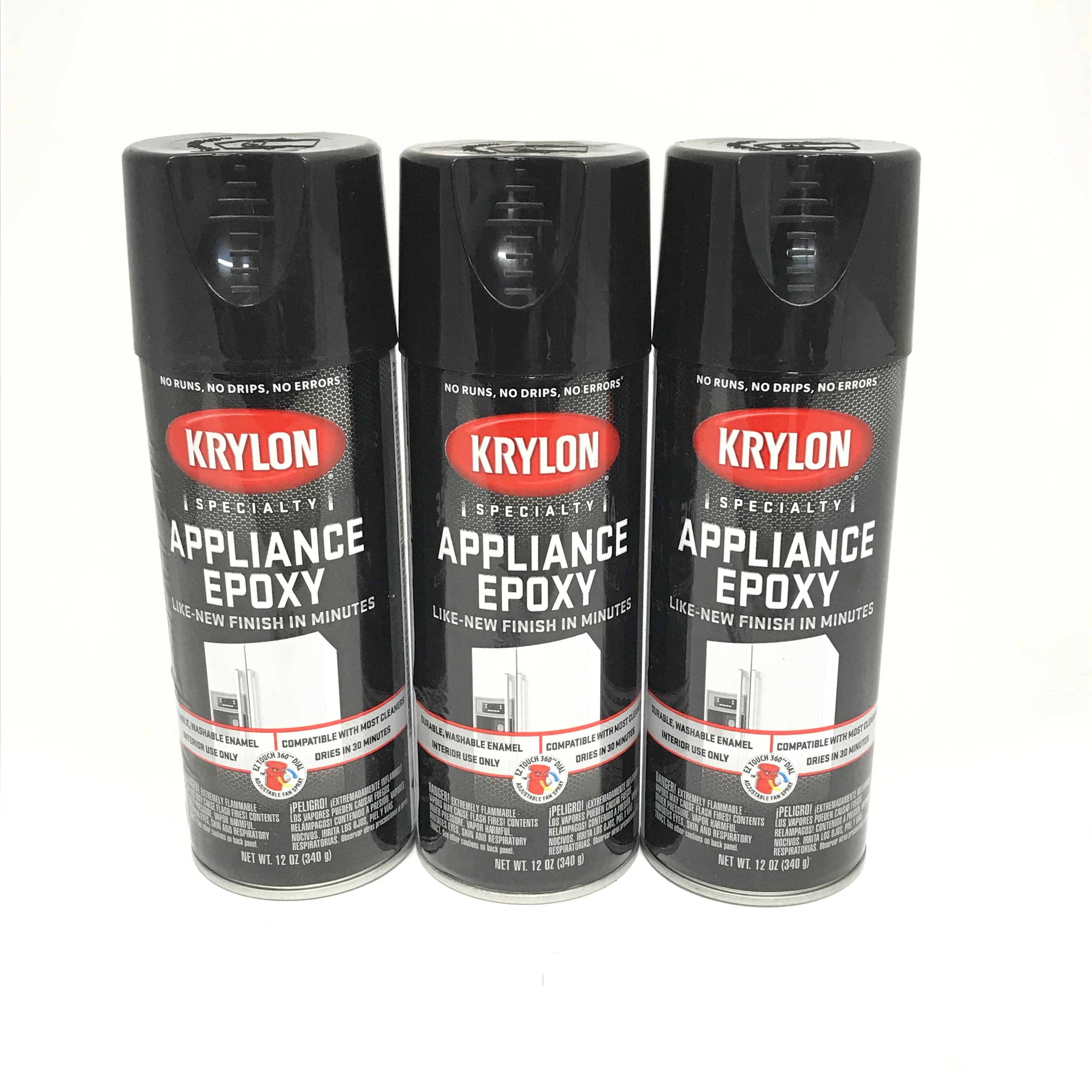 KRYLON 2754-6 PACK MATTE BLACK All-In-One Fusion Paint & Primer - No-Peel -  12 oz Aerosol 