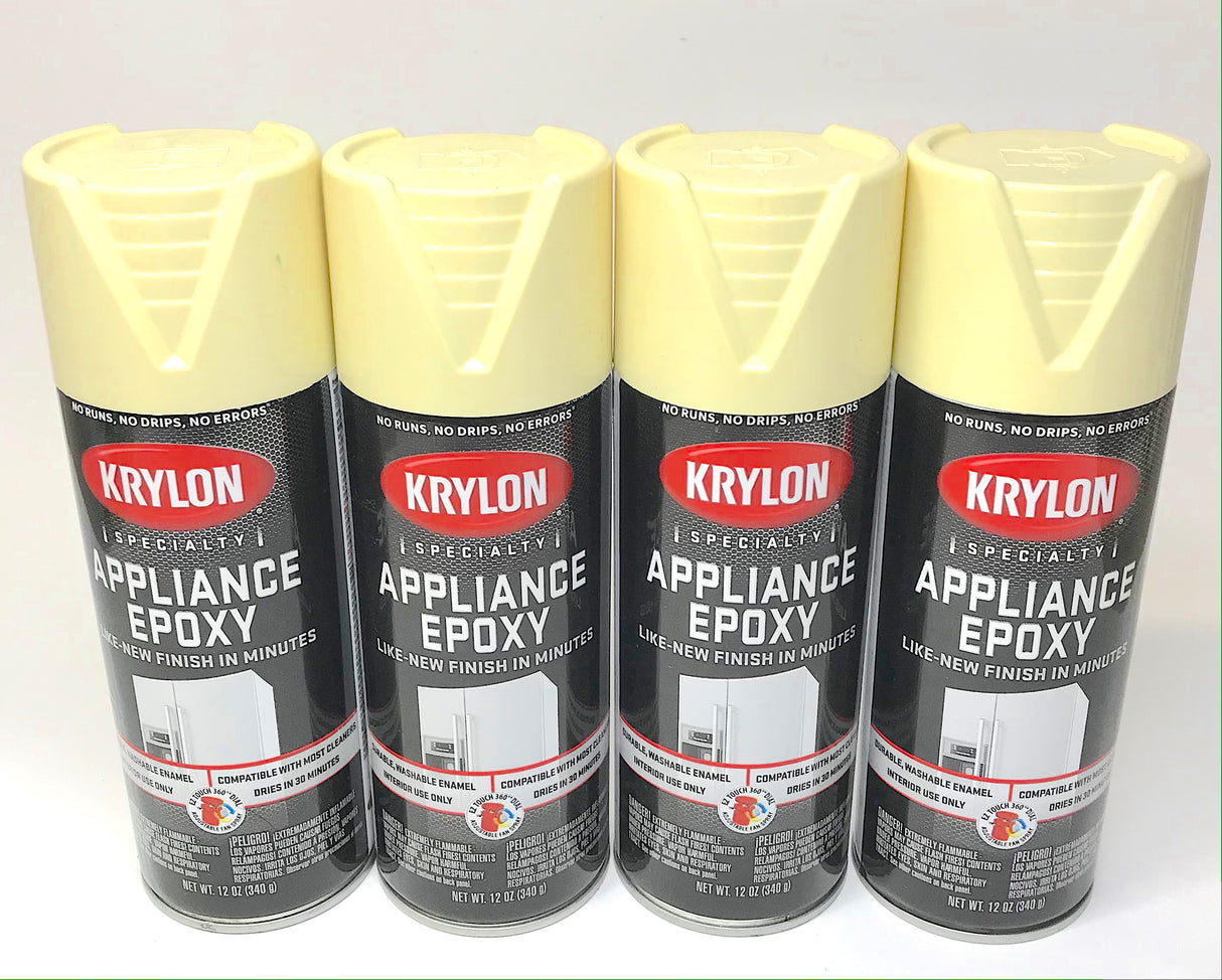 KRYLON 3207-4 PACK BISQUE Specialty Appliance Epoxy - Durable, Washable Enamel. Fast Drying - 12 oz Aerosol