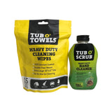 Tub O Towels TW01-15 + TS18 Hand Cleaner Heavy Duty Multi-Surface Cleaning Wipes